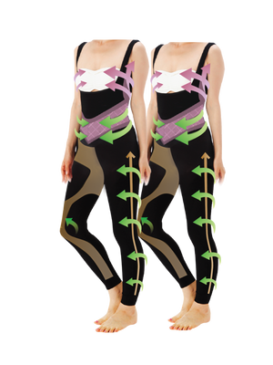 Kokokyutto Compression Suit (Leggings + Inner) Black (Twin Pack)